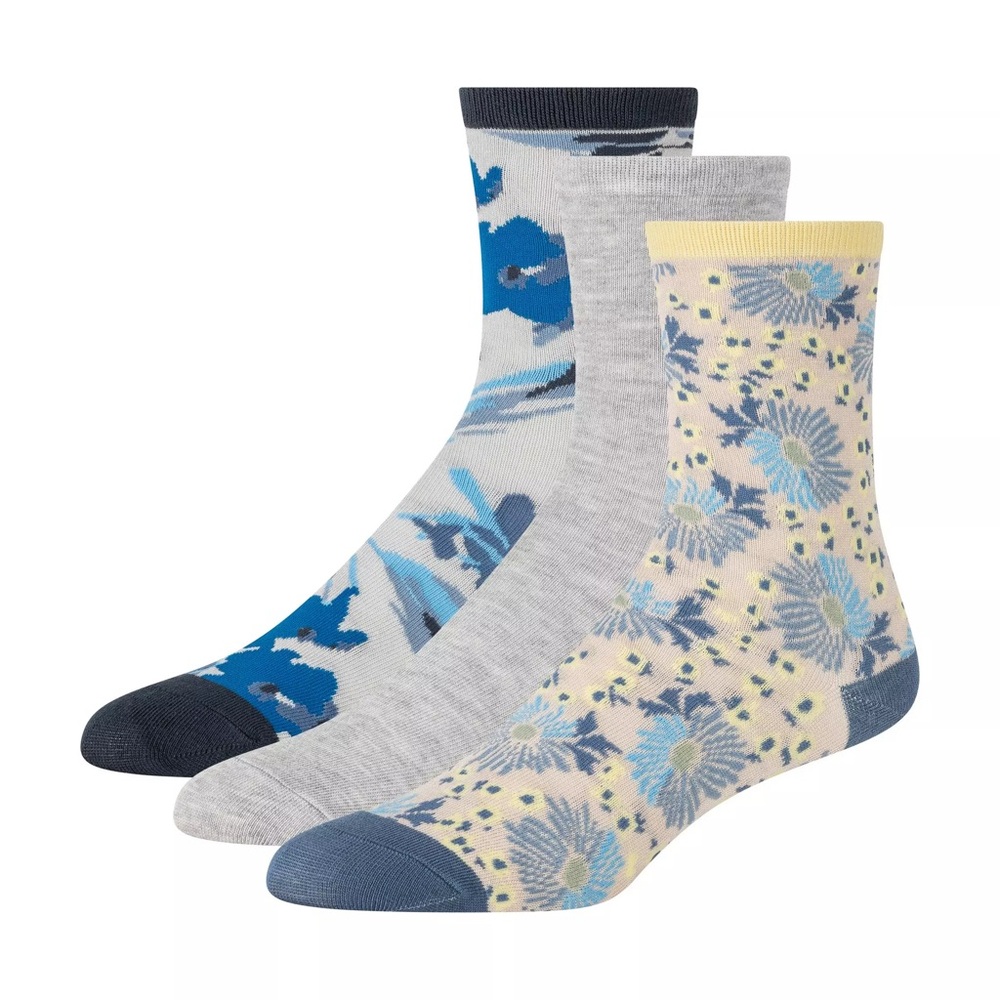 Ted Baker Set of 3 Crew Socks, Multicolor, One Size, NWT